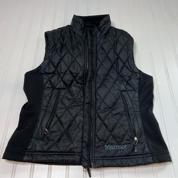 Marmot Jackets & Blazers - Marmot Vest Jacket Women's Size Small Black Full Zip Pockets Puffer Quilted. 473